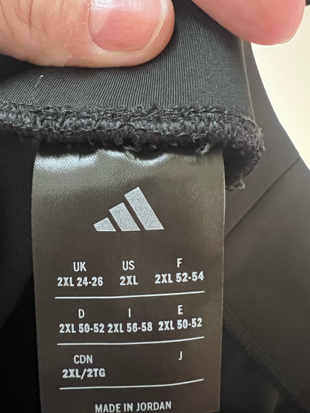 #745 Adidas Black Wide Leg Athletic Track Pants Size 2XL - Picture 3 of 4